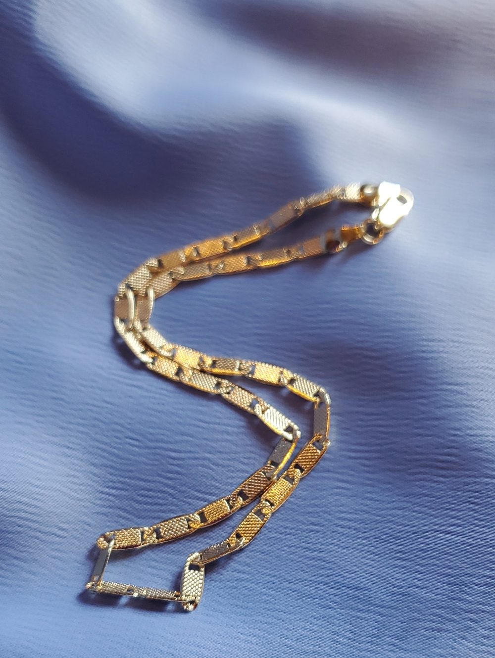 14k Gold Filled Textured Link 10" Bracelet Anklet